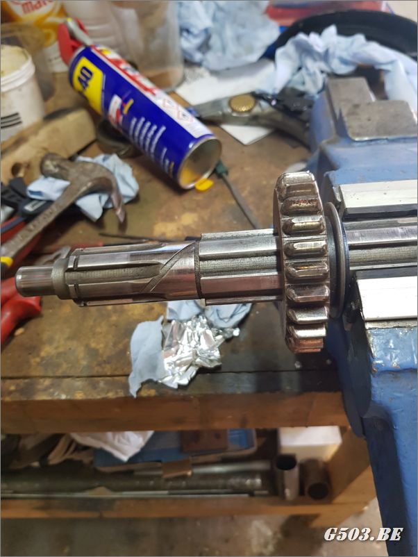 First/reverse gear slides on next